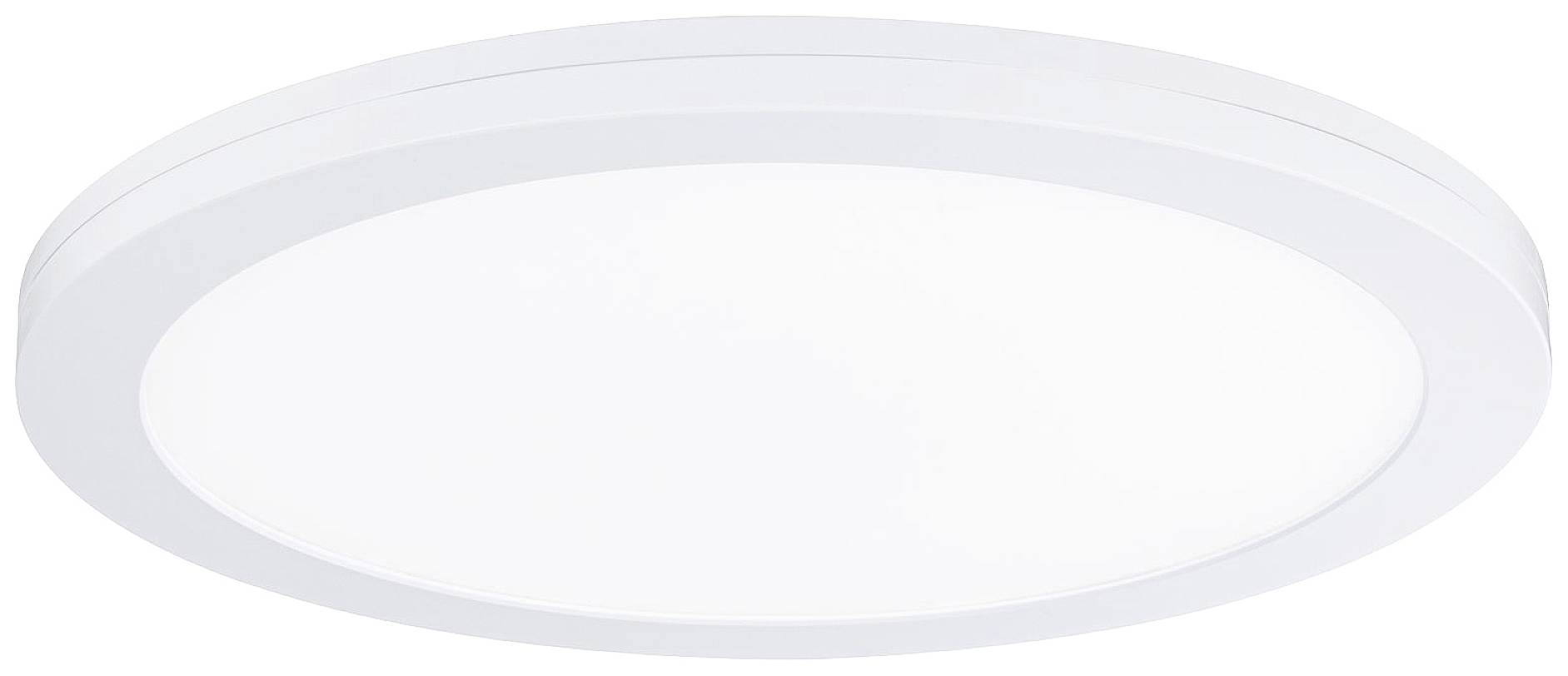 Round, white LED ceiling light with a flat design. Suitable for modern interior spaces.(Note: This translation was already very close to British English, with only minor nuances adjusted.)