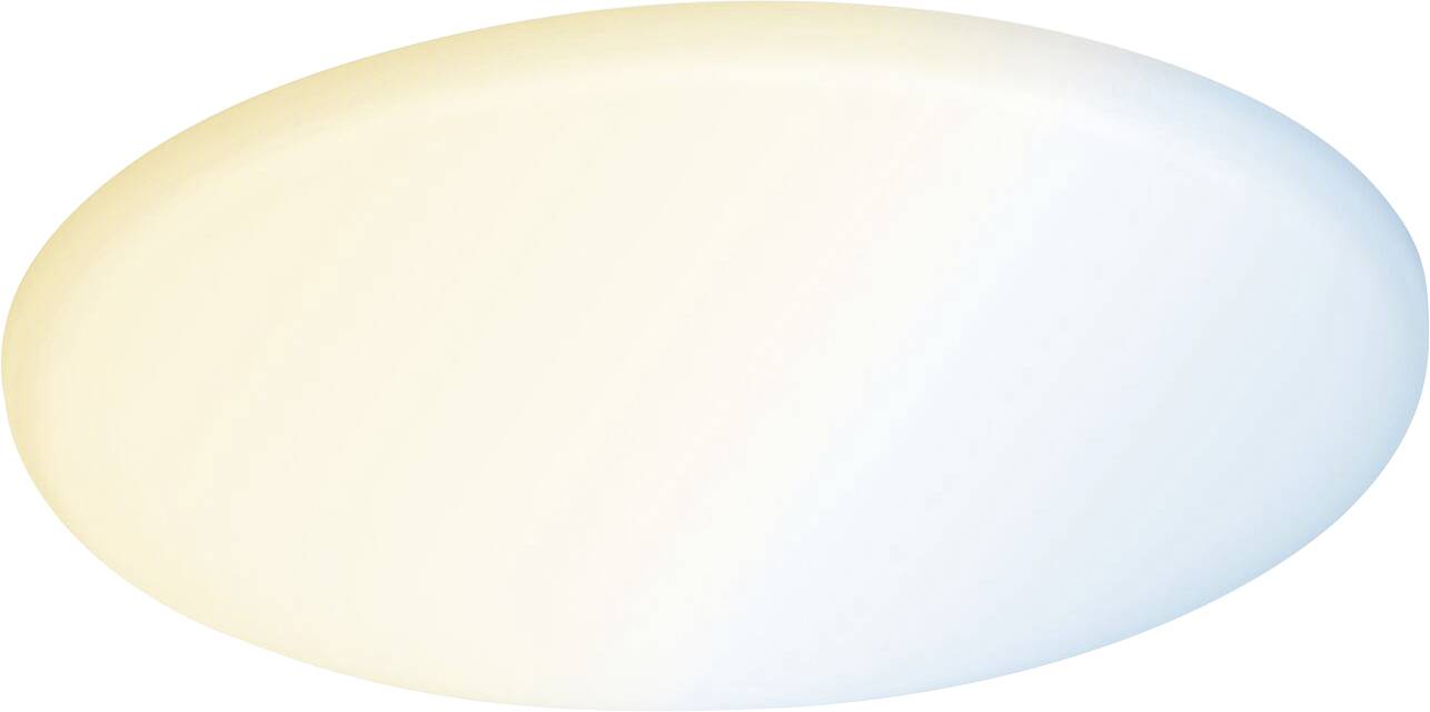 An oval piece of soap with a gradient from light blue to light yellow.