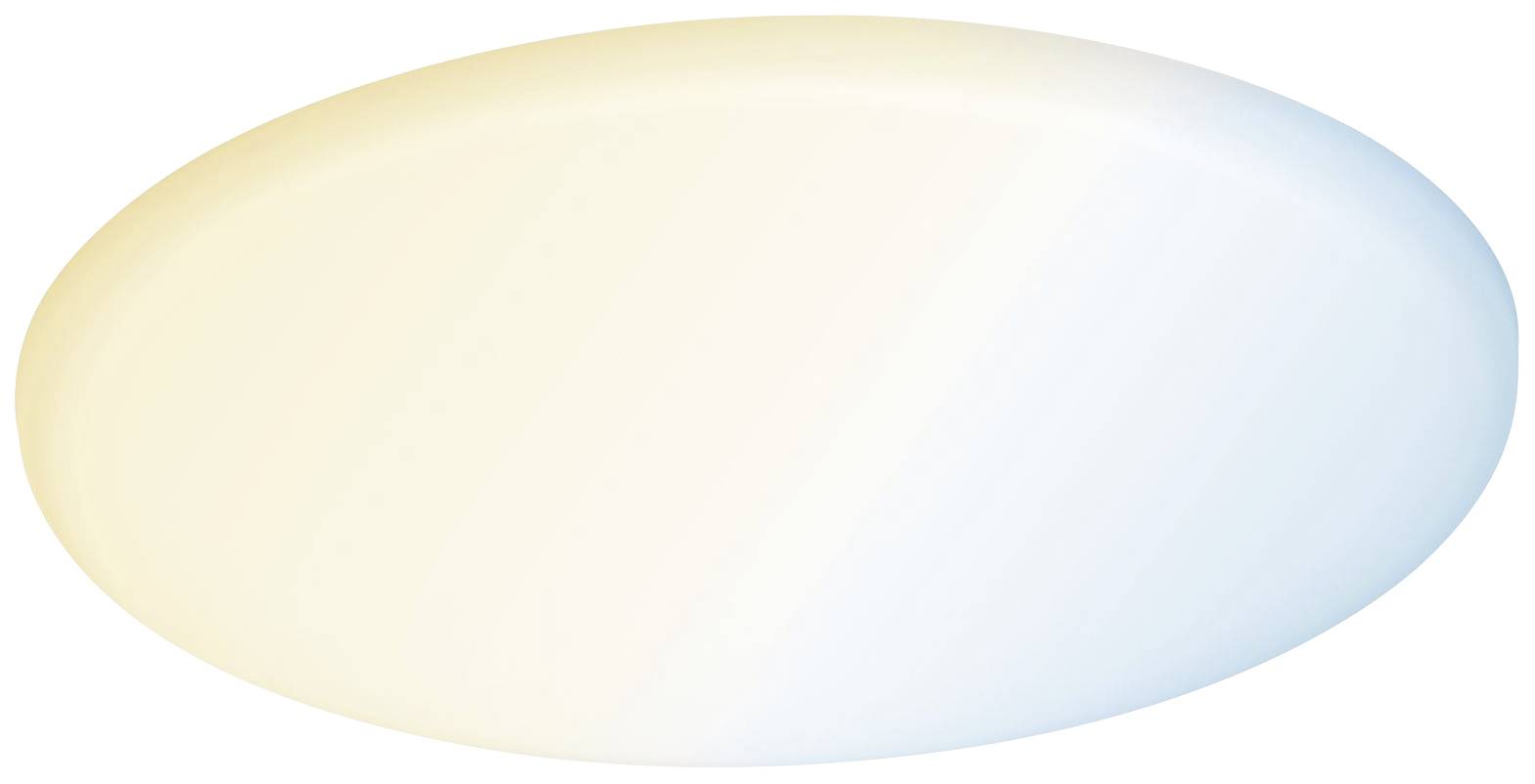 An oval circle with a gradient transitioning from warm yellow to cool blue, symbolising the passage between day and night.