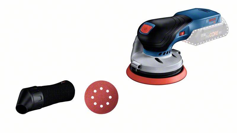 Cordless sander with removable dust container and circular sanding pad, suitable for woodworking and surface preparation.