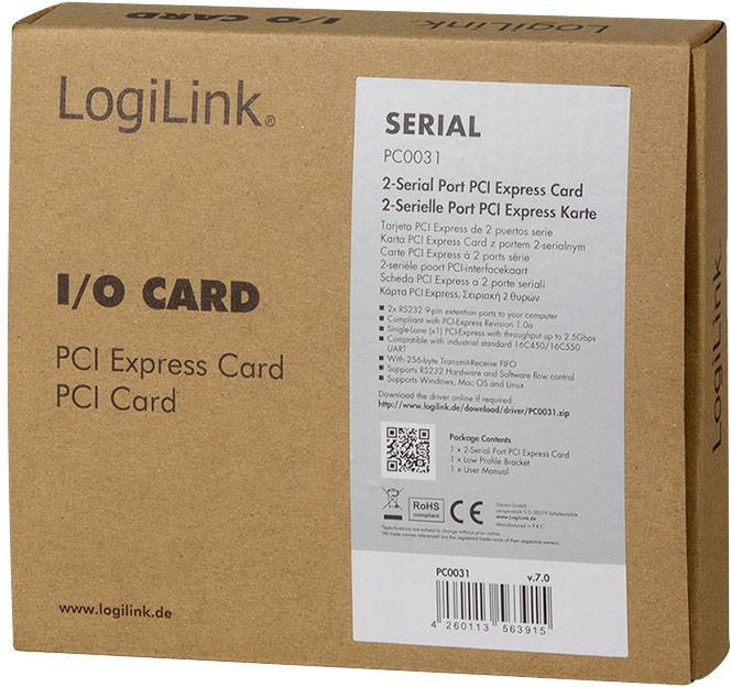 LogiLink PC0031 Serial interface Serial (9-pin) PCIe