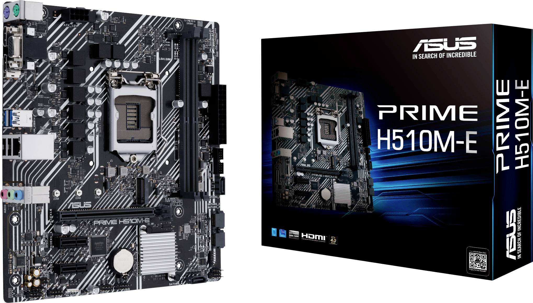 Asus PRIME H510M-E Motherboard PC base Intel® 1200 Form factor (details) Micro-ATX Motherboard chipset Intel® H510