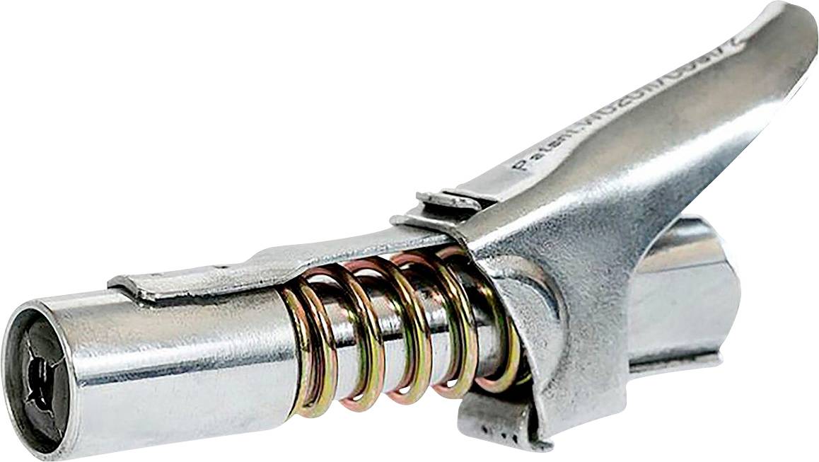 Metal furniture hinge clip with spring, used for attaching cabinet doors.
