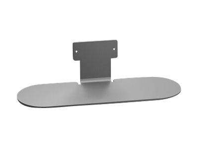 A grey metal shelf with rounded corners and a wall-mounting bracket, suitable for space-efficient storage.