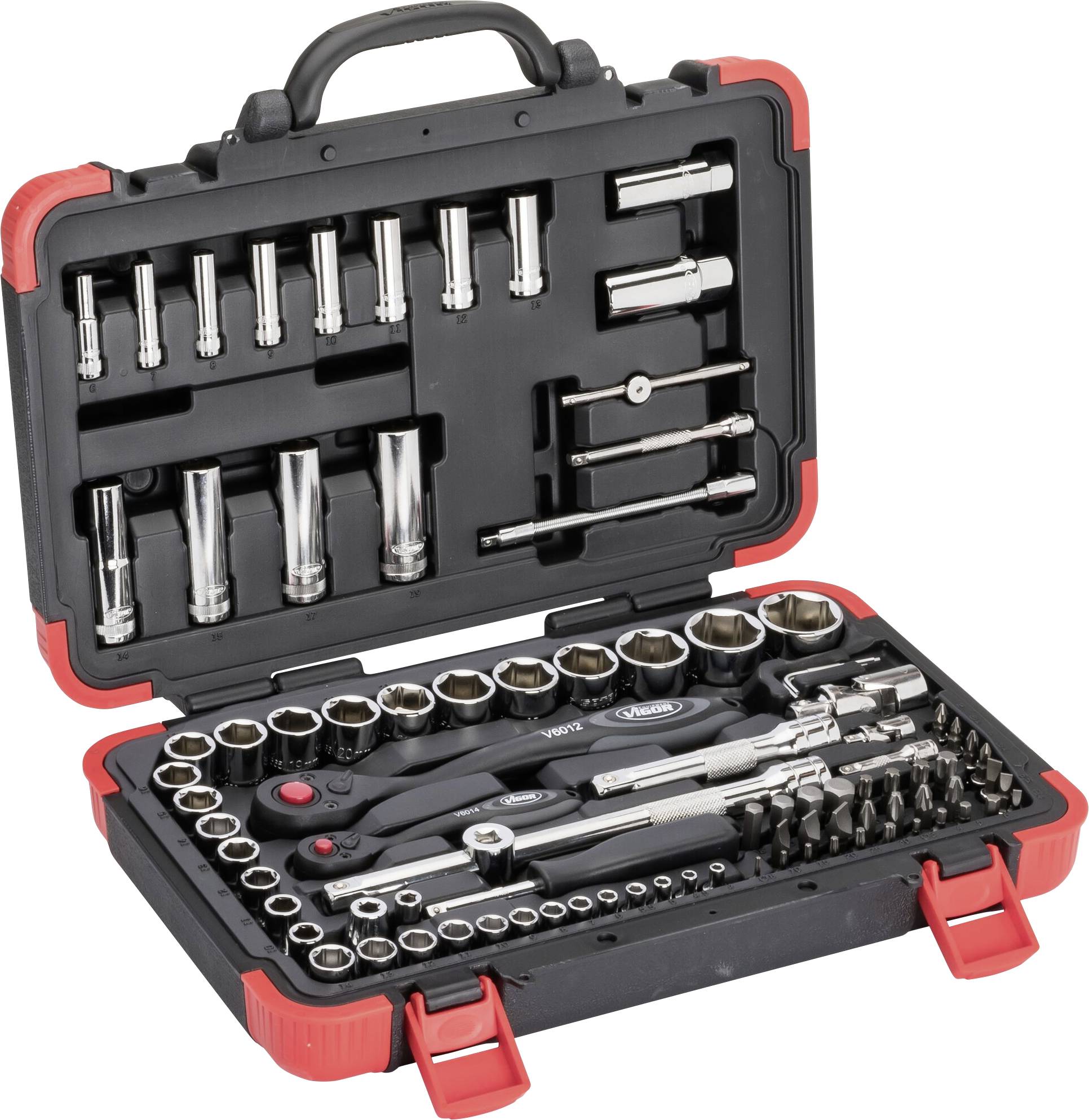 Vigor Bit set 1/4" (6.3 mm), 1/2" (12.5 mm), 5/16" (8 mm) 94-piece V1706N