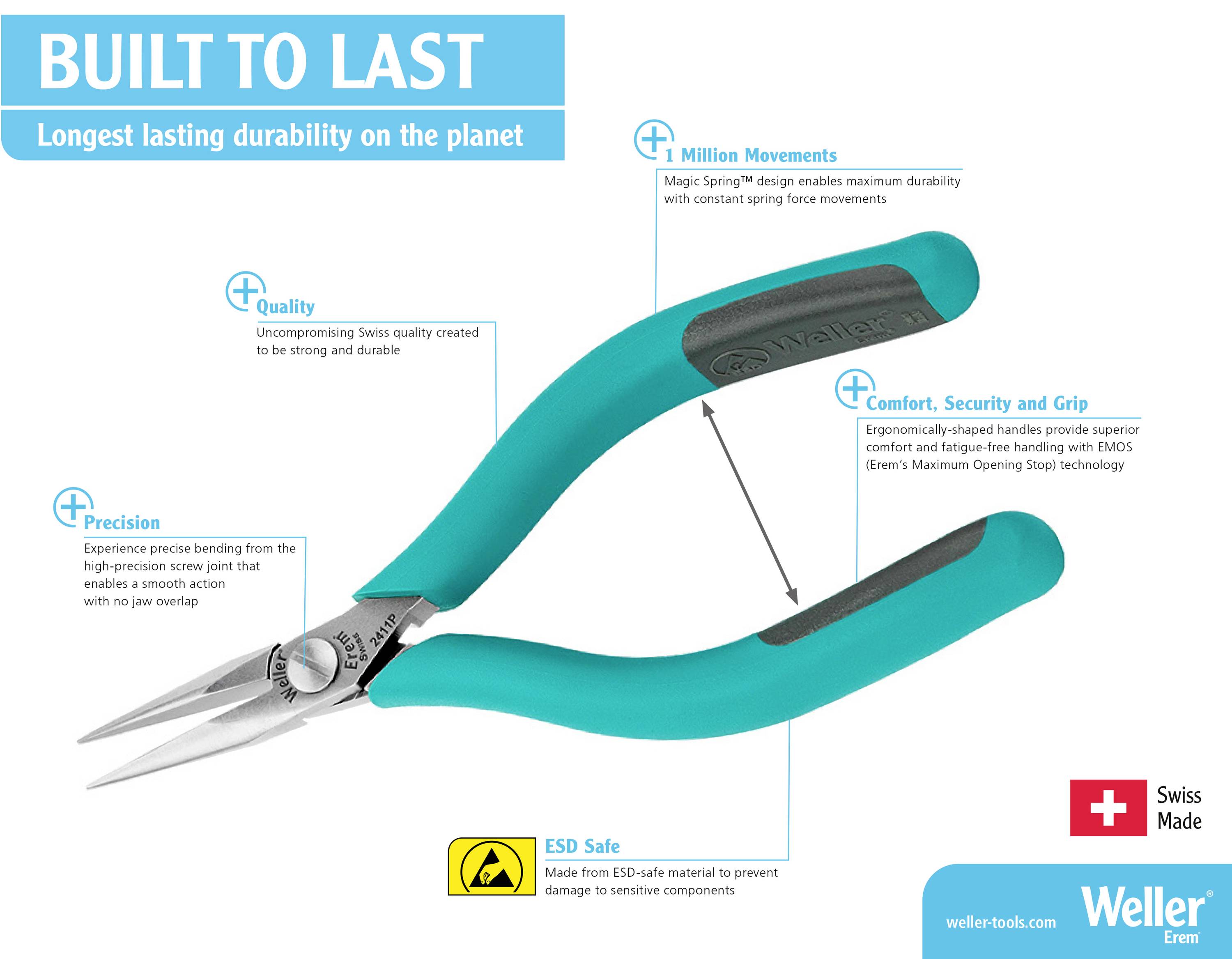 Weller Erem® 2443P Round nose pliers