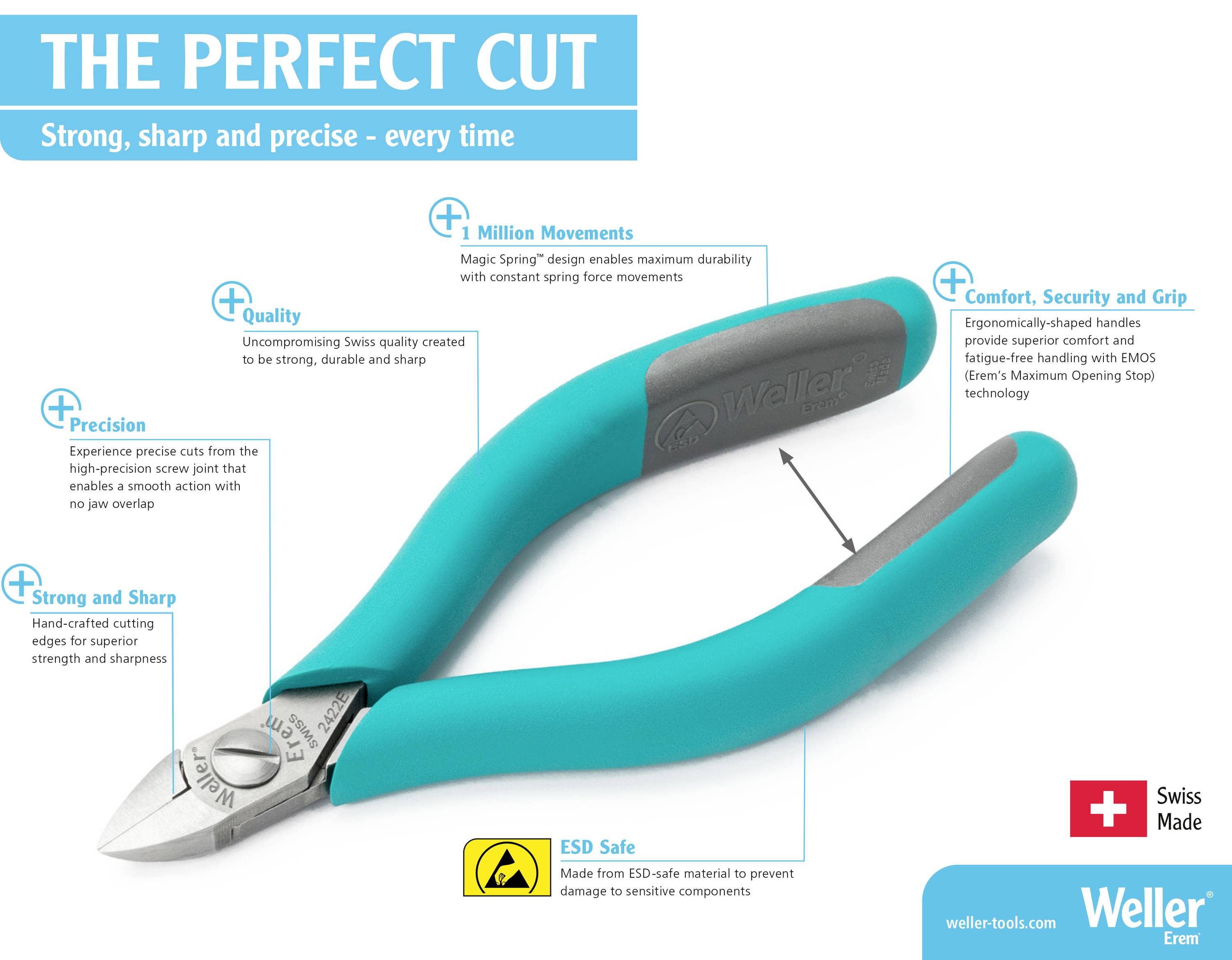 Weller Erem® 2404E ESD Tip cutter 127 mm