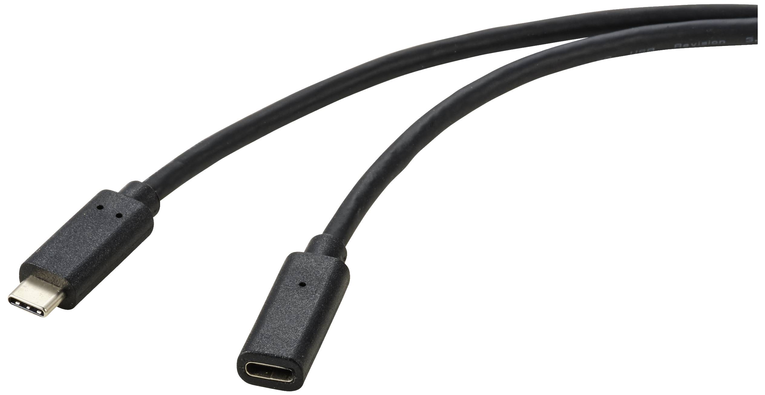 Two black USB-C cables side by side on a white background.