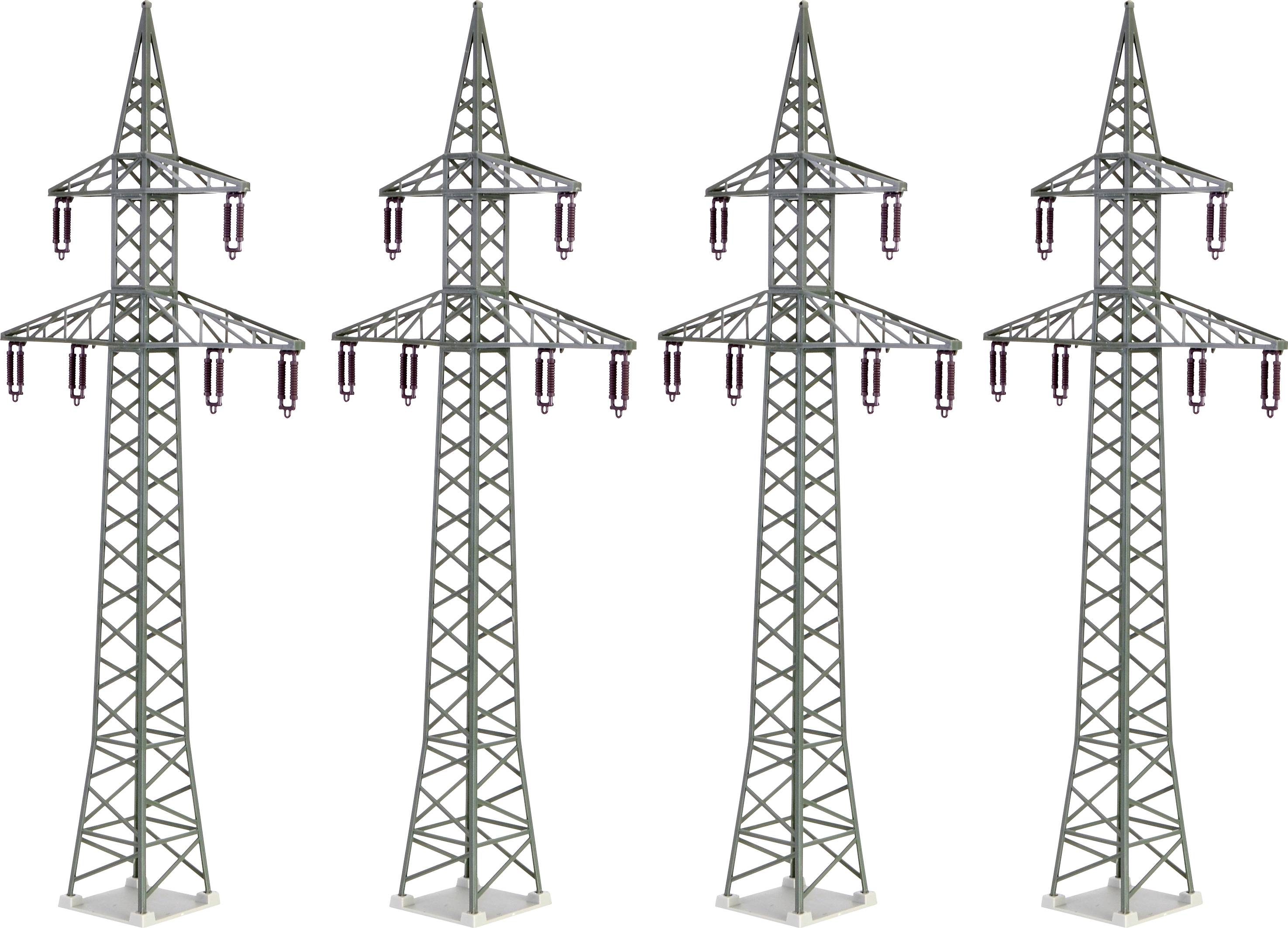 Kibri 38533 H0 Deco-SET POWER MAasts, 4er