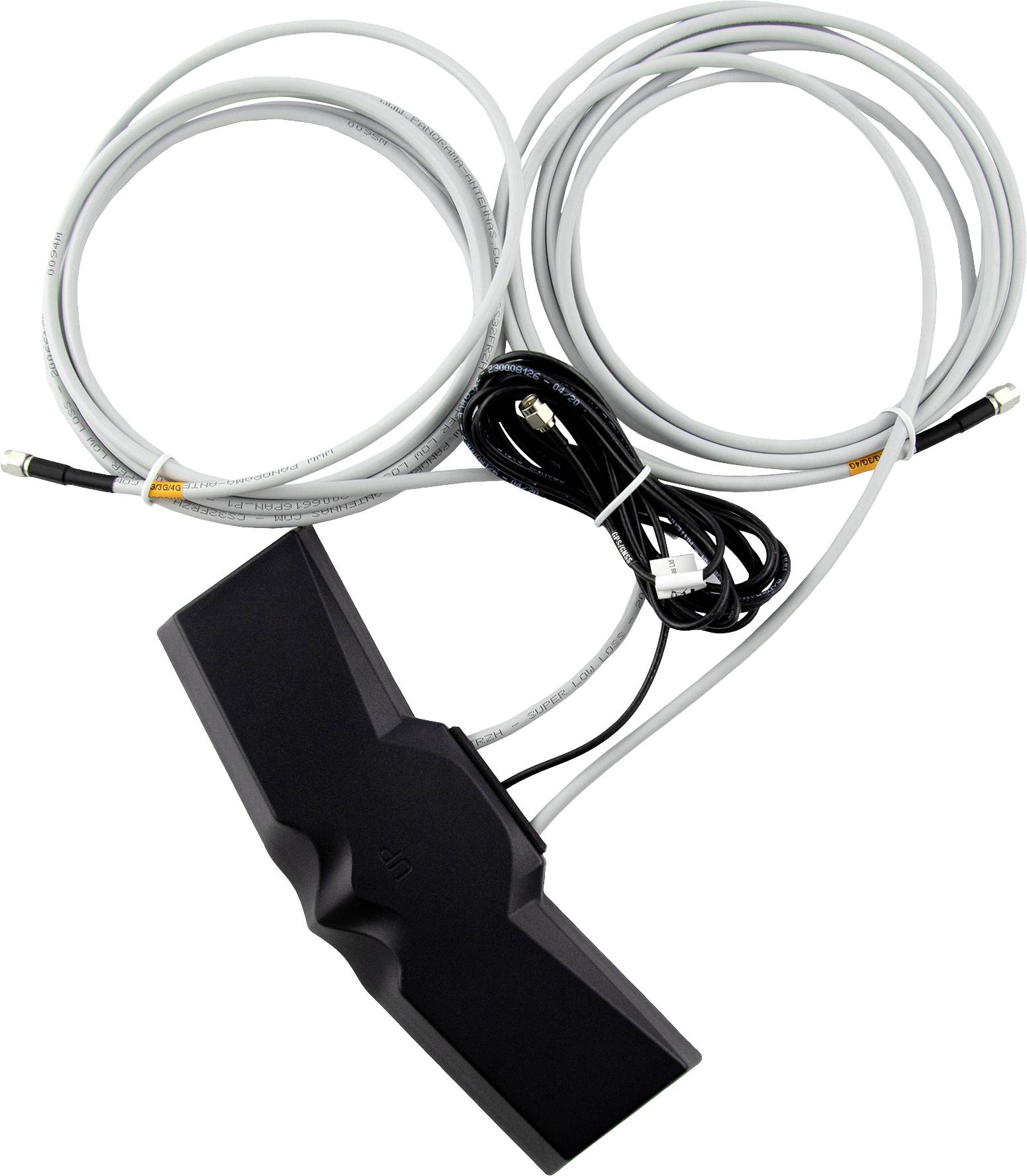 A black, T-shaped sensor with long grey cables. The sensor is frequently used for measurements or technical applications.