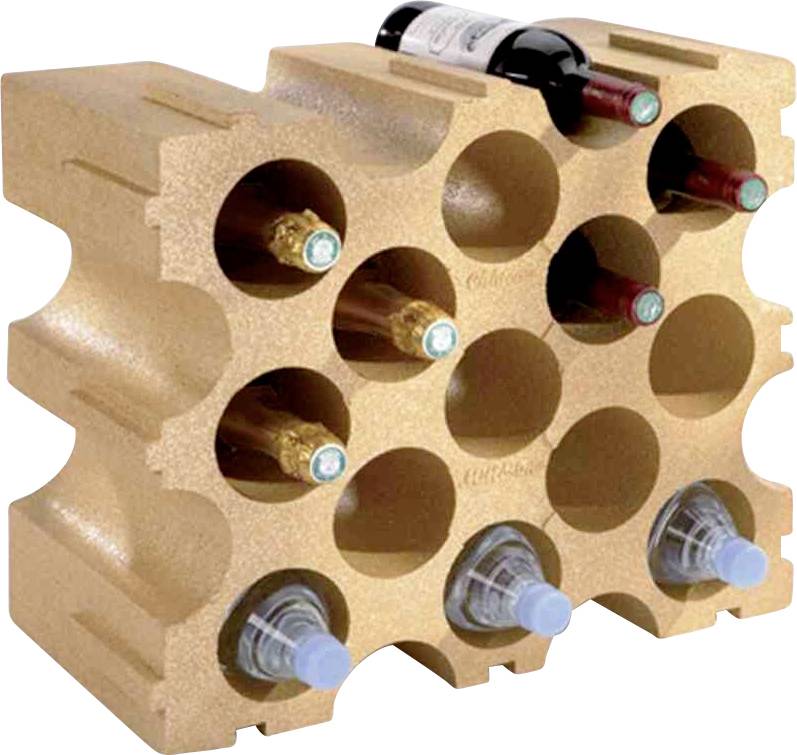 Bottle cubes up to Ø92mm for 15 bottles, terracotta B229V
