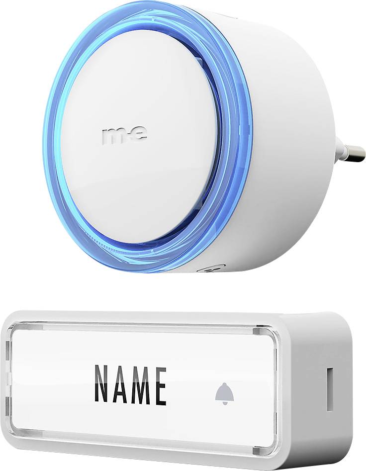 m-e modern-electronics 41150 Wireless door bell Complete set incl. nameplate