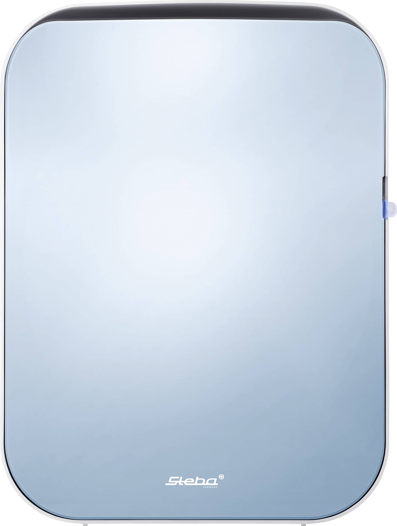 Dehumidifier with a minimalist, blue design and silver trim. The 'Steba' logo is visible in the lower area.