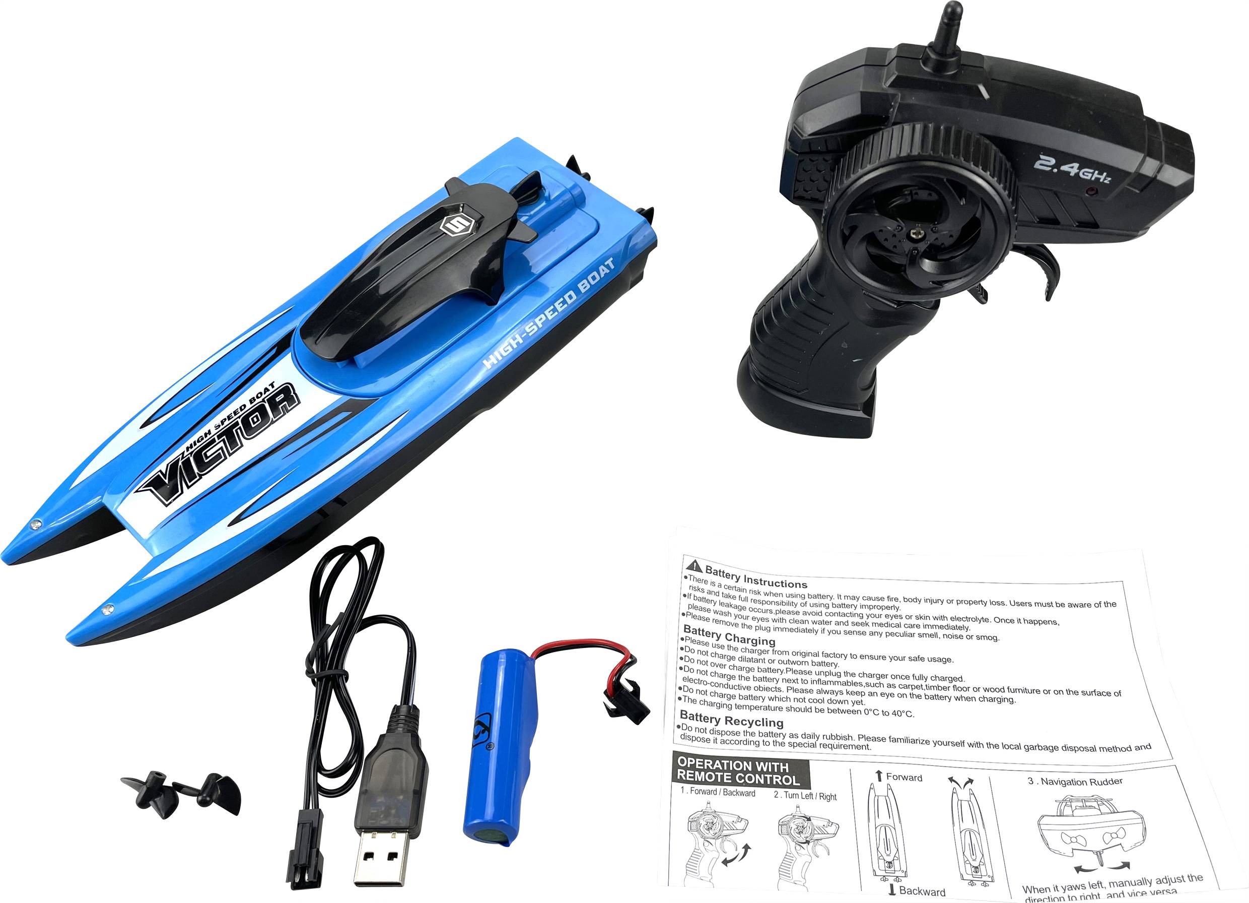 Speed boat RC model speedboat for beginners RtR 245 mm