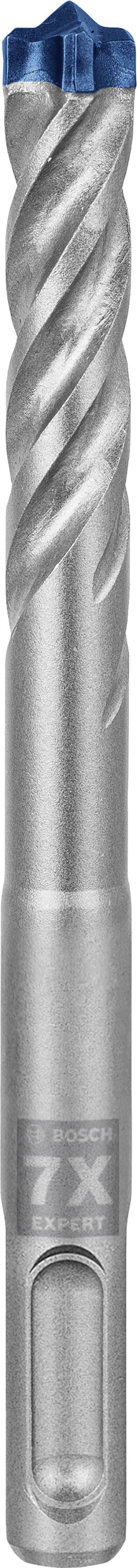 Metal drill with a spiral-fluted cutting edge and blue head, used for precision drilling in hard materials.