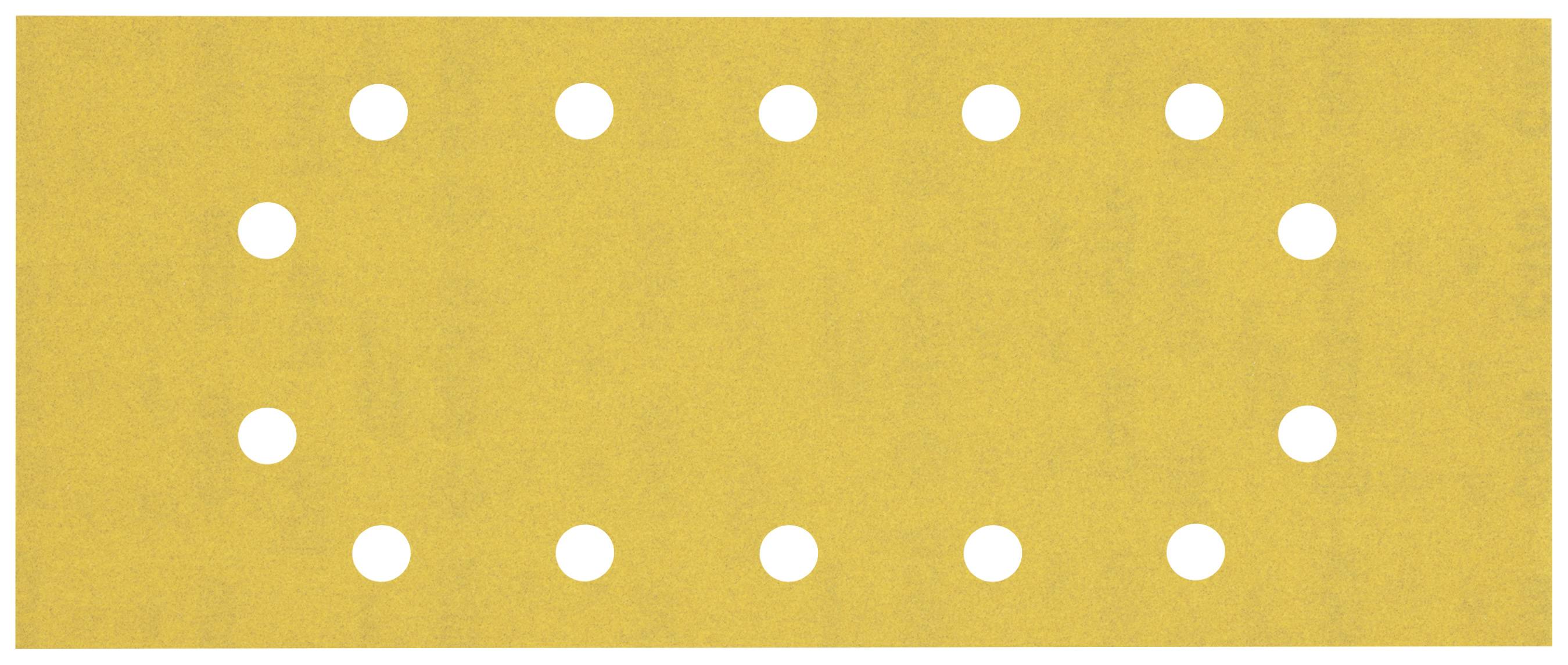 Rounded yellow table configuration with 18 evenly distributed white circles, likely representing seating positions.