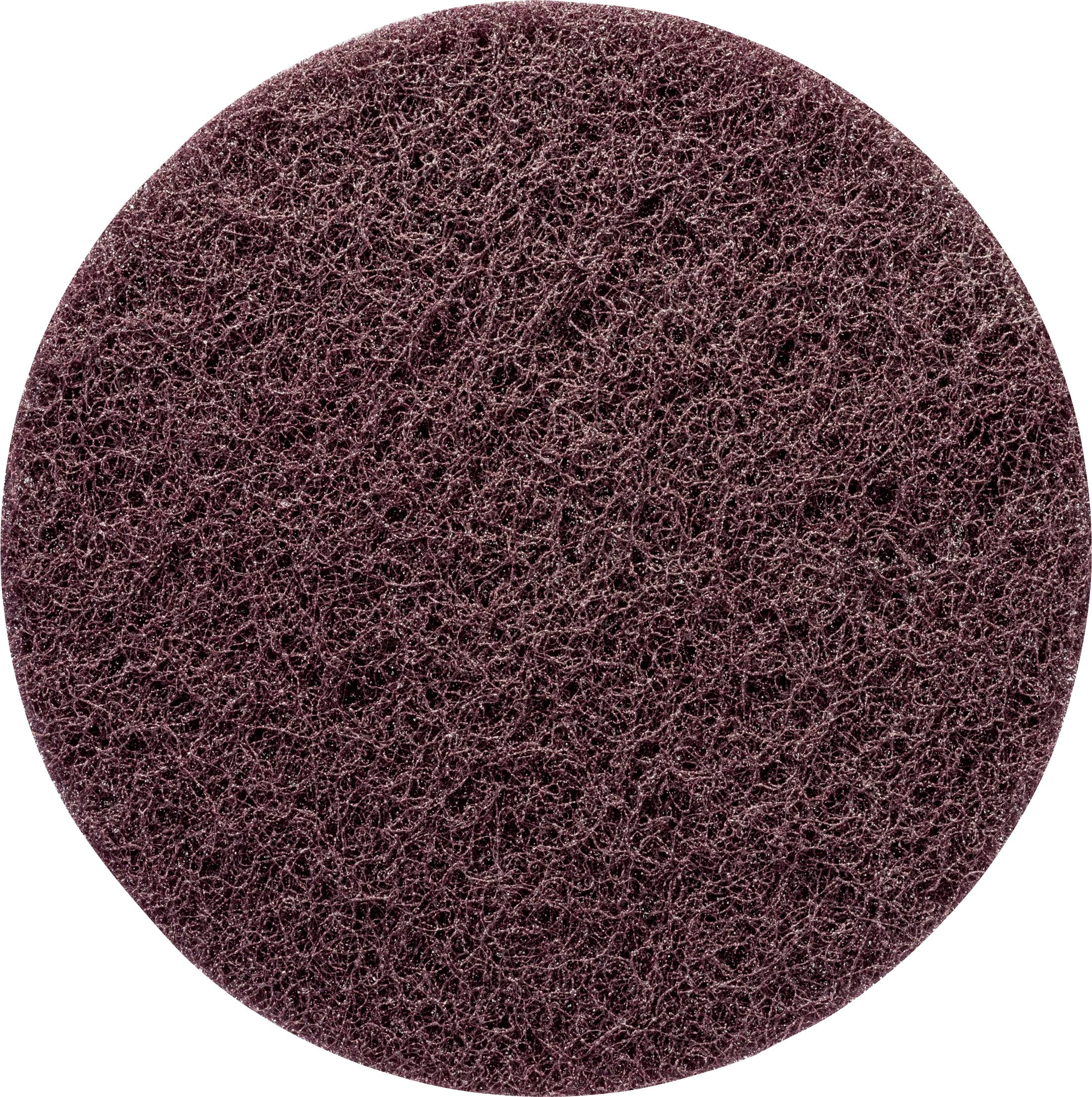 Brown, oval cleaning sponge with a rough, mesh-like structure for removing stubborn dirt.