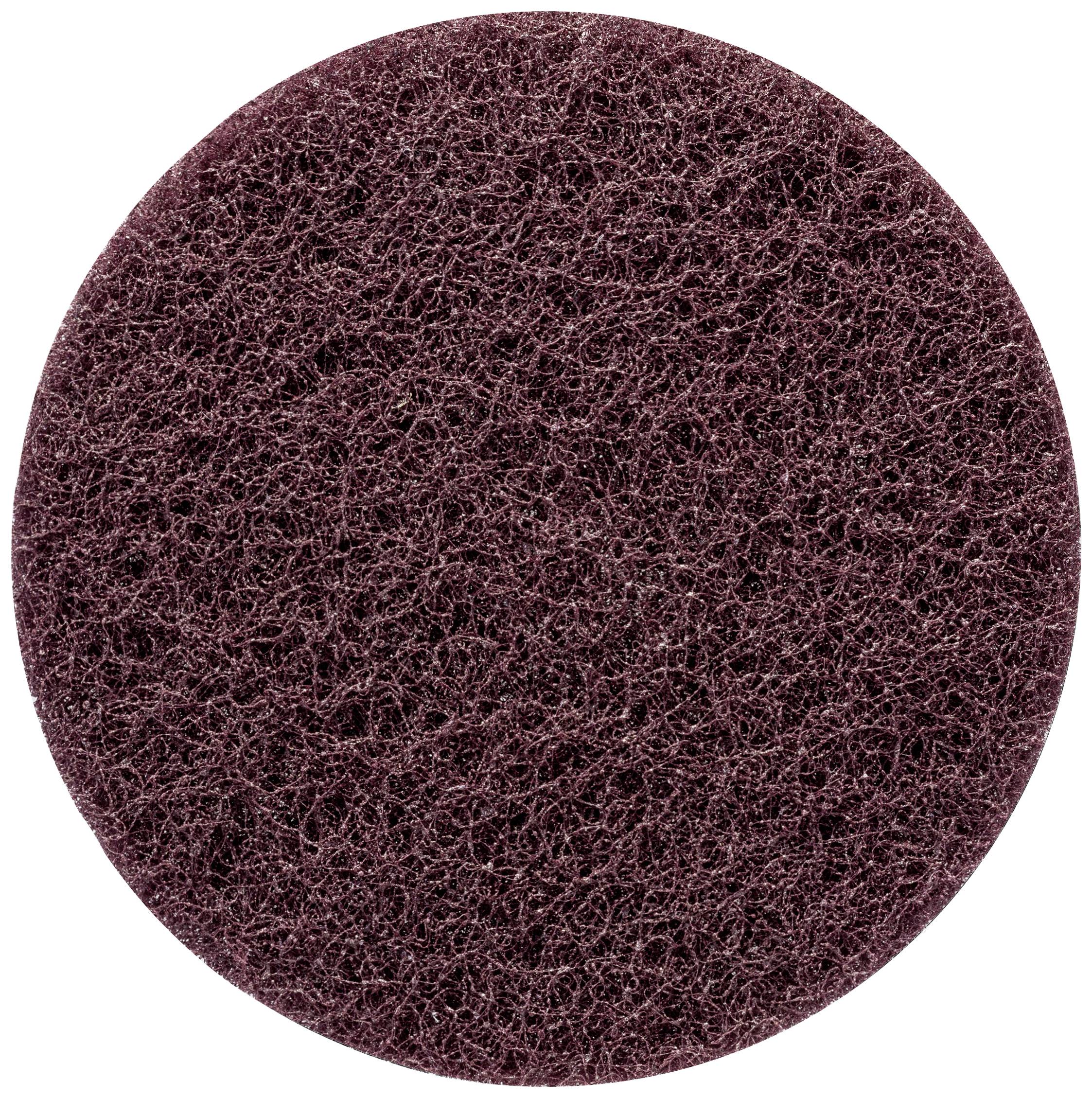 Rust-brown scouring fleece in an oval shape, rough texture, suitable for rust removal or cleaning surfaces.