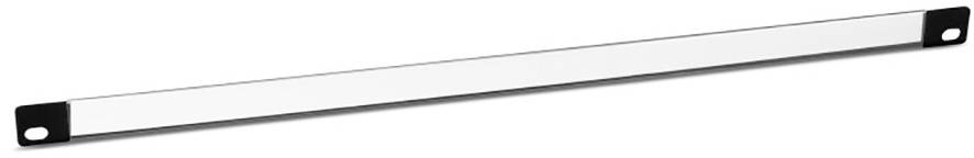 A long, narrow aluminium strip with black ends, possibly a mounting rail or plate.