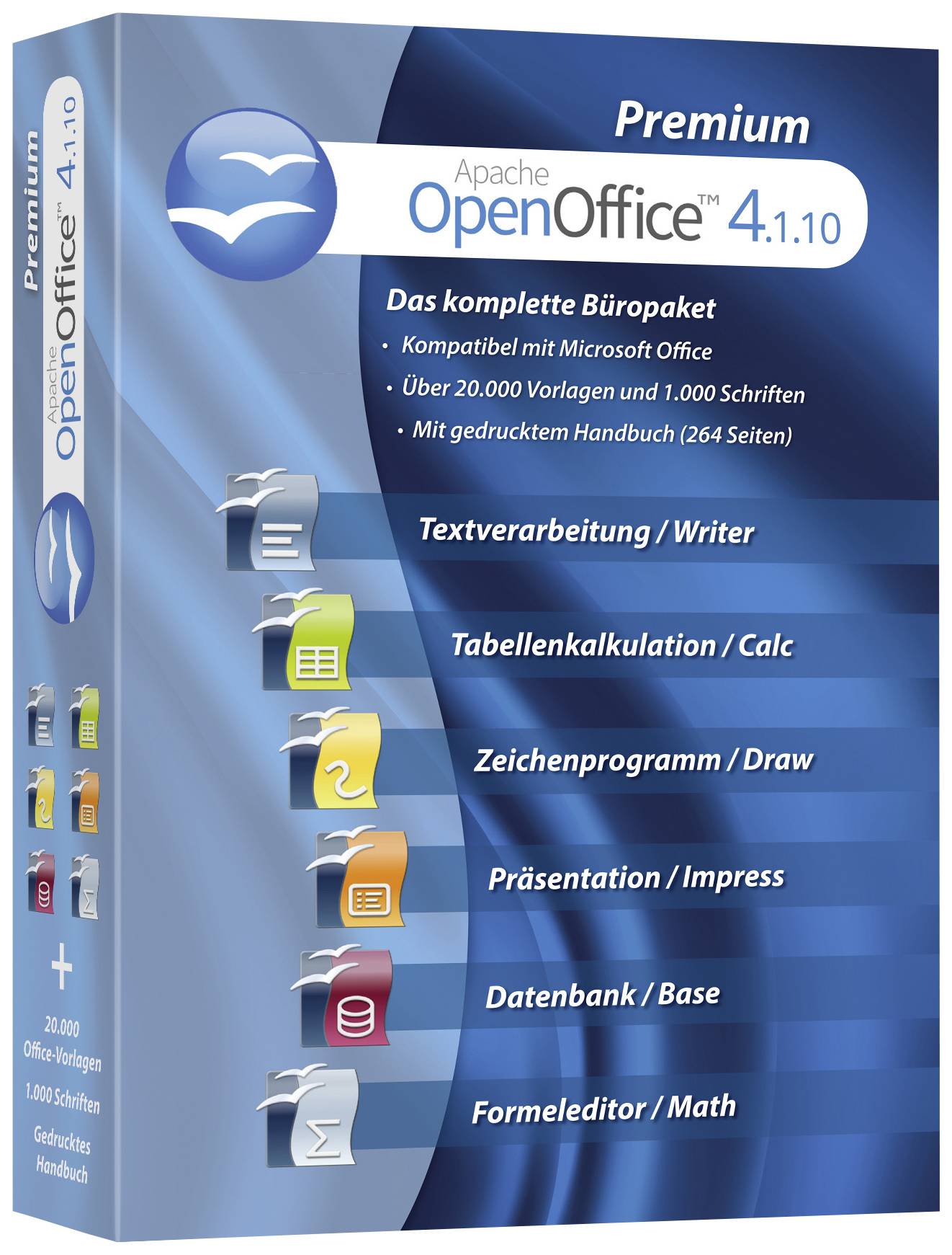 OpenOffice 4.1.10 Premium Full version, 1 licence Windows Office package