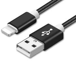 REEKIN USB cable USB 2.0 USB-A plug, Apple Lightning plug 1.00 m Black 4260272282368
