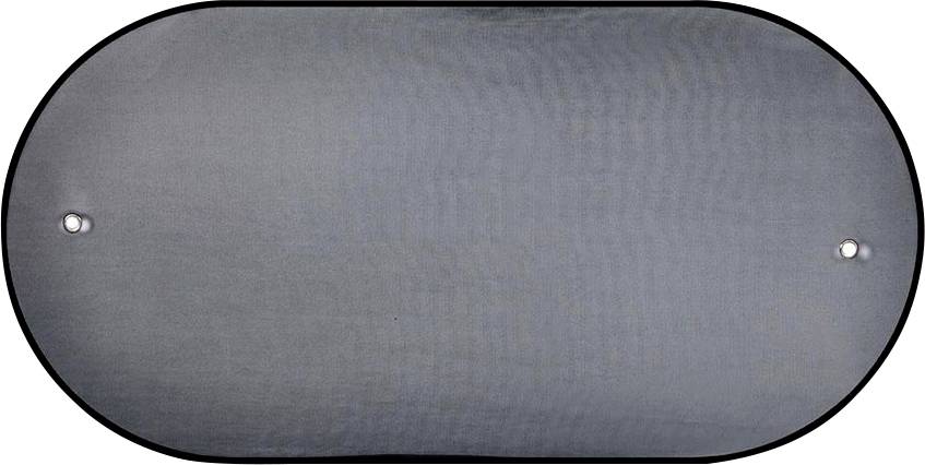 Grey, oval metal mesh with visible texture. Mounting holes for fixing screws are present on the left and right.