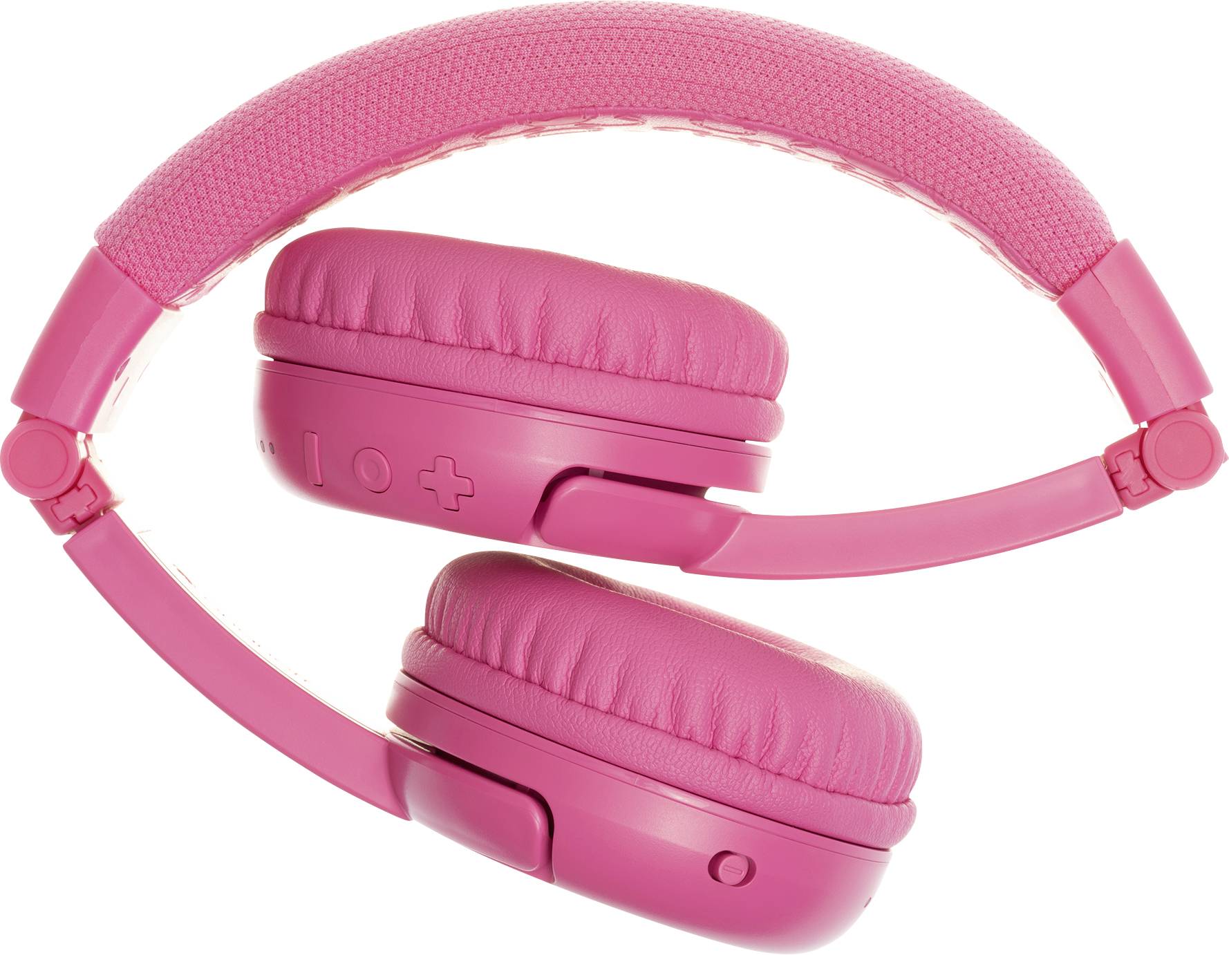 onanoff BuddyPhones® On-ear headset Bluetooth® (1075101), Corded (1075100) Pink Volume limiter, Foldable, Headset Children