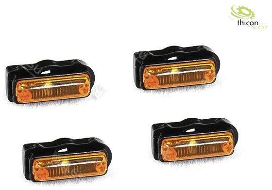 Four orange and black model lights from Thicon Models arranged in a square pattern.