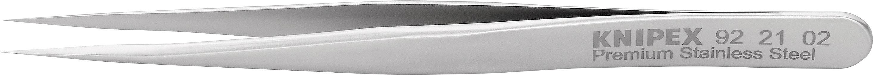 Stainless Steel Tweezers with Engraving 'Knipex 92 21 02 Premium Stainless Steel', suitable for precision work.