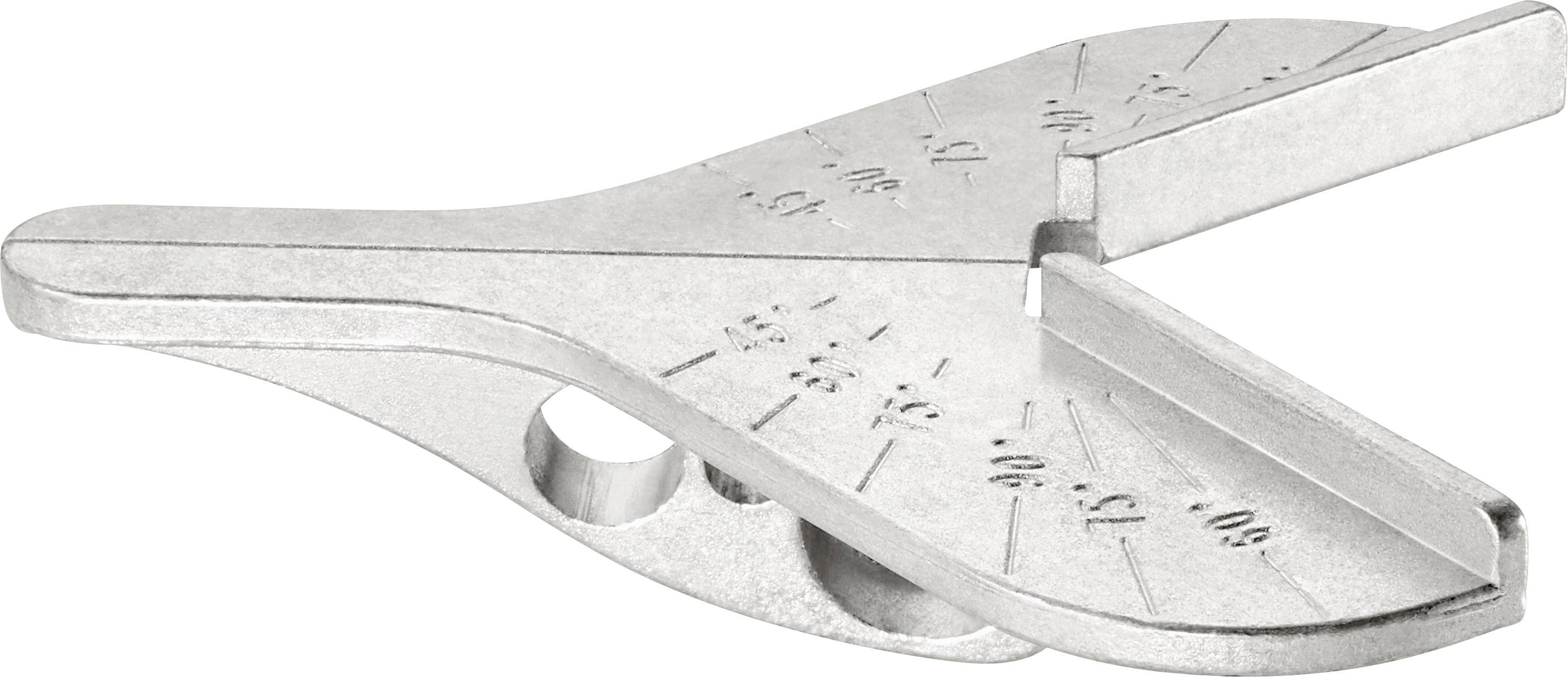 A combined metal vernier calliper, used for measuring angles and lengths.