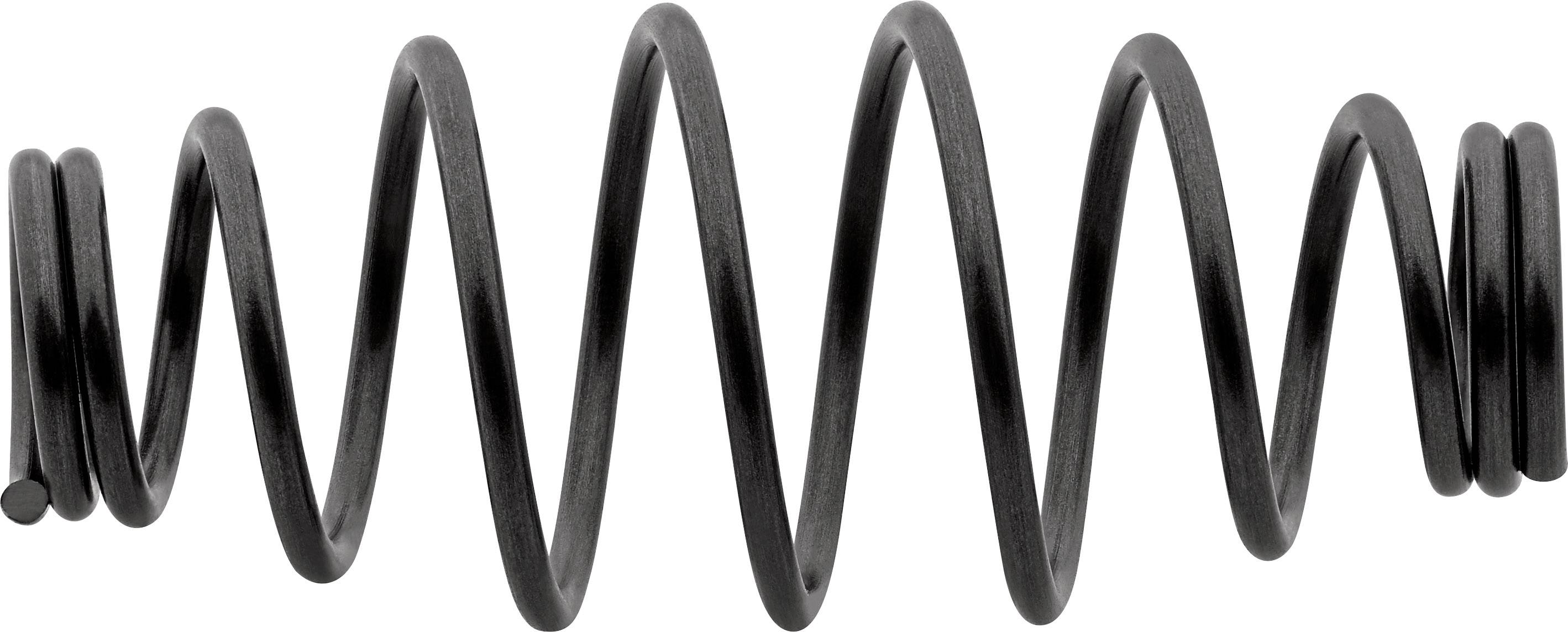 A black spiral-shaped feather curved in a wave-like form against a white background.