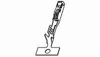 Multifunctional tool in a black and white illustration, showing a bottle opener, keyring and additional functions.