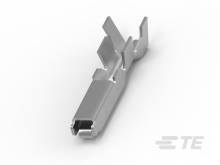 A silver metal clip in close-up, used for electrical connections.