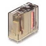 A transparent plastic switch with visible internal metal components.