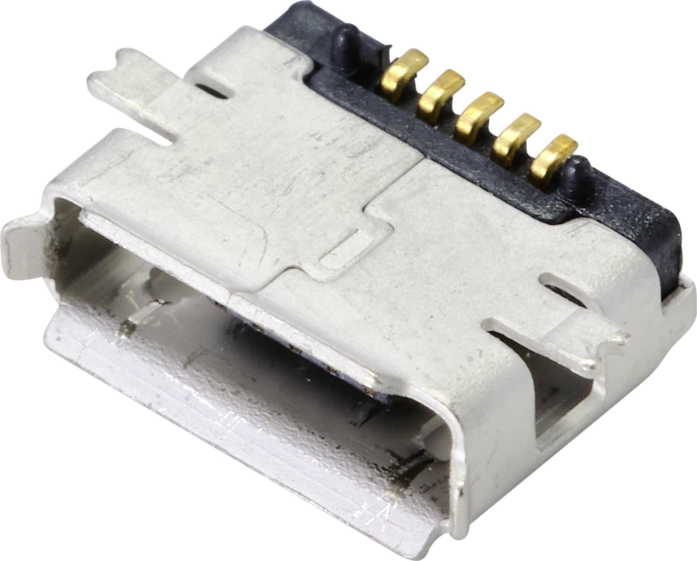 TRU COMPONENTS Micro USB 2.0 Type AB socket Socket, horizontal mount Content