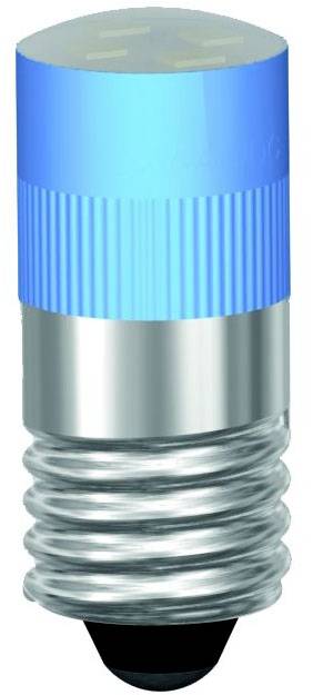 A blue LED light bulb with an E27 screw fitting.