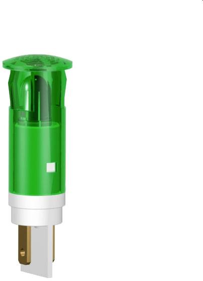 A green electrical plug pair with a plastic casing, typically used for household appliances or extension leads.