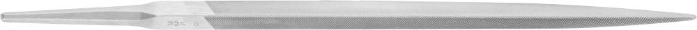 A grey, metallic sword blade with a broad, double-edged blade.