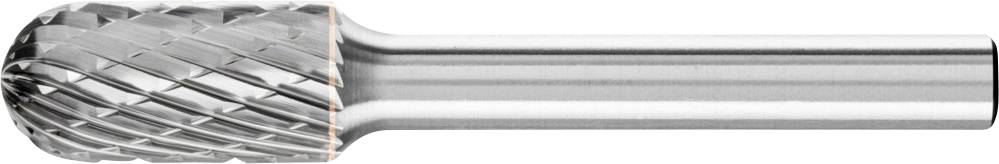 Metal milling cutter with a cylindrical shaft and spherical head, ideal for precise grinding and milling work in metalworking.