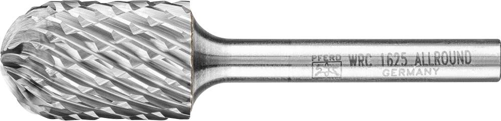 Milling drill bit with cylindrical shaft and fluted head; marked 'WRC 1625 ALLROUND GERMANY', used for material processing.