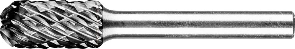 Cylindrical-headed milling cutter with cross-fluted cutting edges, used for material removal and precision machining in metalworking.