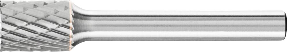 Cutting tool with a milled head and smooth, cylindrical shaft, made of metal, likely for machining hard materials.