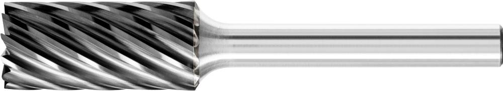 Cutting attachment with spiral blades, secured at the upper end, manufactured from silver-coloured metal.