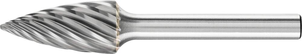 Metal drill mill with a tapered form and helical cutting edges, suitable for precision milling on metal surfaces.