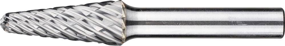 Conical milling cutter with spiral cutting teeth, suitable for metalworking.