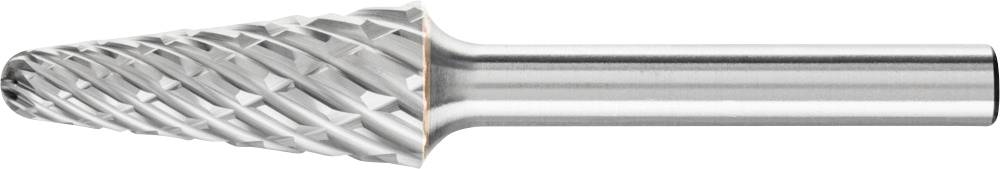 Metal milling cutters with a conical cutting head and spiral cutting edges, used for precise metalworking and shaping.