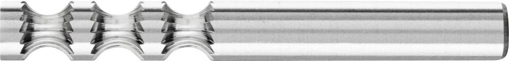 Circular metal disc with toothed sections on the left side, smooth surface on the right, likely for fastening purposes.