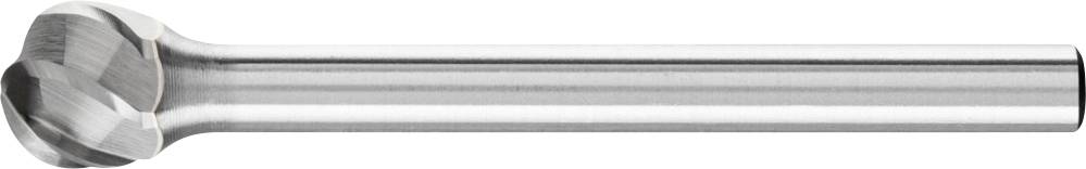 A metallic milling cutter with a cylindrical shank, suitable for industrial drilling or milling.