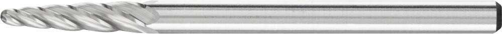 Metal milling cutters with a spiral-shaped cutting head for precise drilling and milling. Gleaming surface made of polished metal.