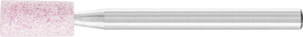 A cylindrical, pink grinding tool with a silver handle, often used for precision work on metal or other hard materials.